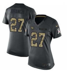 Women's Nike Arizona Cardinals #27 Tyvon Branch Limited Black 2016 Salute to Service NFL Jersey