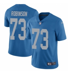 Men's Nike Detroit Lions #73 Greg Robinson Elite Blue Alternate NFL Jersey