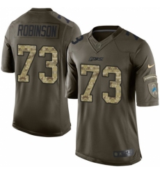 Men's Nike Detroit Lions #73 Greg Robinson Elite Green Salute to Service NFL Jersey