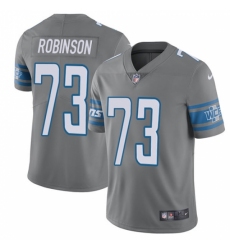 Men's Nike Detroit Lions #73 Greg Robinson Elite Steel Rush Vapor Untouchable NFL Jersey