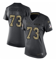 Women's Nike Detroit Lions #73 Greg Robinson Limited Black 2016 Salute to Service NFL Jersey