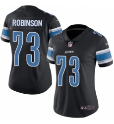 Women's Nike Detroit Lions #73 Greg Robinson Limited Black Rush Vapor Untouchable NFL Jersey