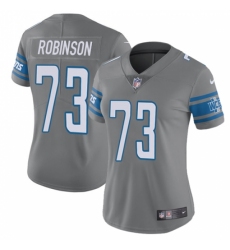 Women's Nike Detroit Lions #73 Greg Robinson Limited Steel Rush Vapor Untouchable NFL Jersey