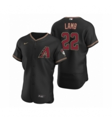 Men's Arizona Diamondbacks #22 Jake Lamb Nike Black Authentic 2020 Alternate Jersey