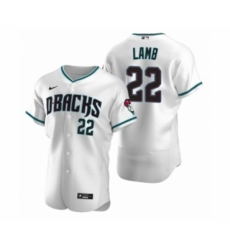 Men's Arizona Diamondbacks #22 Jake Lamb Nike White Teal Authentic 2020 Alternate Jersey