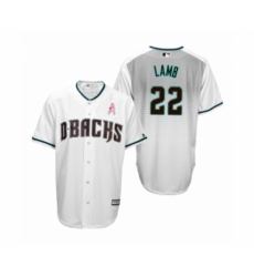 Men's Jake Lamb Arizona Diamondbacks #22 White Teal 2019 Mothers Day Cool Base Jersey