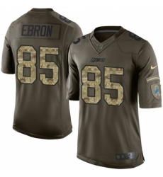 Men's Nike Detroit Lions #85 Eric Ebron Elite Green Salute to Service NFL Jersey