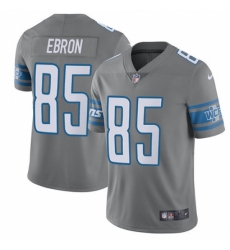 Men's Nike Detroit Lions #85 Eric Ebron Elite Steel Rush Vapor Untouchable NFL Jersey