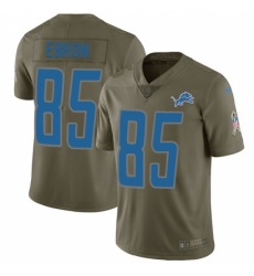 Men's Nike Detroit Lions #85 Eric Ebron Limited Olive 2017 Salute to Service NFL Jersey