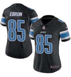 Women's Nike Detroit Lions #85 Eric Ebron Limited Black Rush Vapor Untouchable NFL Jersey