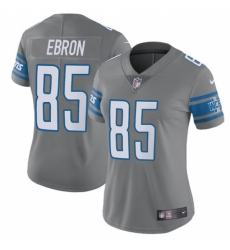 Women's Nike Detroit Lions #85 Eric Ebron Limited Steel Rush Vapor Untouchable NFL Jersey