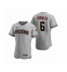 Men's Arizona Diamondbacks #6 David Peralta Nike Gray Authentic 2020 Road Jersey