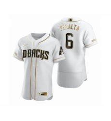 Men's Arizona Diamondbacks #6 David Peralta Nike White Authentic Golden Edition Jersey