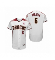 Men's David Peralta Arizona Diamondbacks #6 White Crimson 2019 Mothers Day Flex Base Authentic Jersey