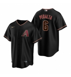 Men's Nike Arizona Diamondbacks #6 David Peralta Black Alternate Stitched Baseball Jersey