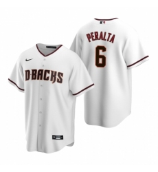 Men's Nike Arizona Diamondbacks #6 David Peralta White Home Stitched Baseball Jersey
