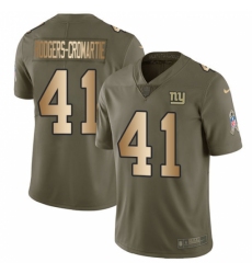 Men's Nike New York Giants #41 Dominique Rodgers-Cromartie Limited Olive/Gold 2017 Salute to Service NFL Jersey