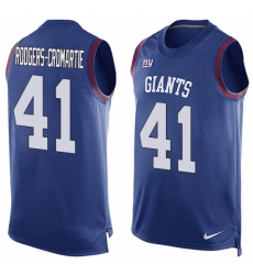 Men's Nike New York Giants #41 Dominique Rodgers-Cromartie Limited Royal Blue Player Name & Number Tank Top NFL Jersey