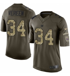 Men's Nike New York Giants #34 Shane Vereen Elite Green Salute to Service NFL Jersey