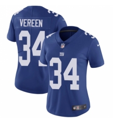 Women's Nike New York Giants #34 Shane Vereen Elite Royal Blue Team Color NFL Jersey