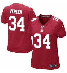 Women's Nike New York Giants #34 Shane Vereen Game Red Alternate NFL Jersey