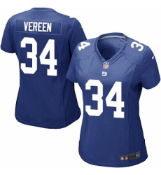 Women's Nike New York Giants #34 Shane Vereen Game Royal Blue Team Color NFL Jersey