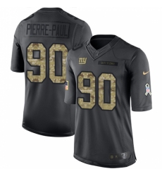Men's Nike New York Giants #90 Jason Pierre-Paul Limited Black 2016 Salute to Service NFL Jersey