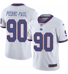 Men's Nike New York Giants #90 Jason Pierre-Paul Limited White Rush Vapor Untouchable NFL Jersey