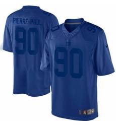 Men's Nike New York Giants #90 Jason Pierre-Paul Royal Blue Drenched Limited NFL Jersey