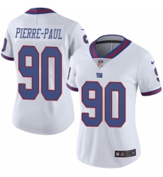 Women's Nike New York Giants #90 Jason Pierre-Paul Limited White Rush Vapor Untouchable NFL Jersey