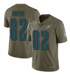 Youth Nike Philadelphia Eagles #82 Torrey Smith Limited Olive 2017 Salute to Service NFL Jersey