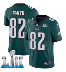 Youth Nike Philadelphia Eagles #82 Torrey Smith Midnight Green Team Color Vapor Untouchable Limited Player Super Bowl LII NFL Jersey