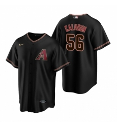 Men's Nike Arizona Diamondbacks #56 Kole Calhoun Black Alternate Stitched Baseball Jersey