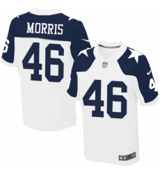 Men's Nike Dallas Cowboys #46 Alfred Morris Elite White Throwback Alternate NFL Jersey