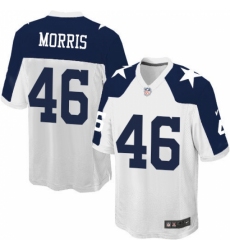 Men's Nike Dallas Cowboys #46 Alfred Morris Game White Throwback Alternate NFL Jersey