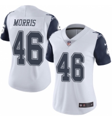 Women's Nike Dallas Cowboys #46 Alfred Morris Limited White Rush Vapor Untouchable NFL Jersey