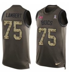 Men's Nike Tampa Bay Buccaneers #75 Davonte Lambert Limited Green Salute to Service Tank Top NFL Jersey