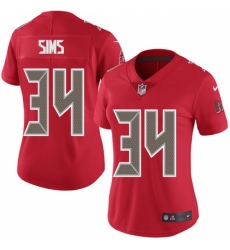 Women's Nike Tampa Bay Buccaneers #34 Charles Sims Limited Red Rush Vapor Untouchable NFL Jersey