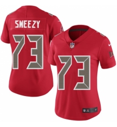 Women's Nike Tampa Bay Buccaneers #73 J. R. Sweezy Limited Red Rush Vapor Untouchable NFL Jersey