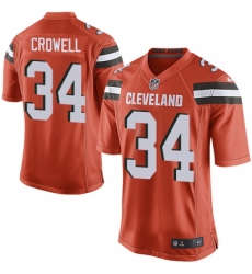 Men's Nike Cleveland Browns #34 Isaiah Crowell Game Orange Alternate NFL Jersey