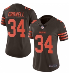 Women's Nike Cleveland Browns #34 Isaiah Crowell Limited Brown Rush Vapor Untouchable NFL Jersey