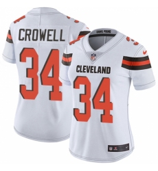 Women's Nike Cleveland Browns #34 Isaiah Crowell White Vapor Untouchable Limited Player NFL Jersey