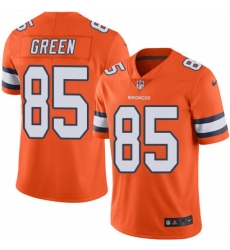 Men's Nike Denver Broncos #85 Virgil Green Elite Orange Rush Vapor Untouchable NFL Jersey