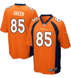 Men's Nike Denver Broncos #85 Virgil Green Game Orange Team Color NFL Jersey