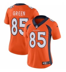 Women's Nike Denver Broncos #85 Virgil Green Orange Team Color Vapor Untouchable Limited Player NFL Jersey