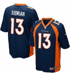 Men's Nike Denver Broncos #13 Trevor Siemian Game Navy Blue Alternate NFL Jersey