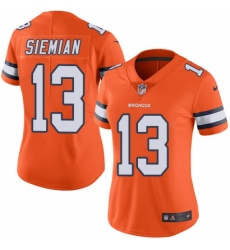 Women's Nike Denver Broncos #13 Trevor Siemian Limited Orange Rush Vapor Untouchable NFL Jersey