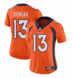Women's Nike Denver Broncos #13 Trevor Siemian Orange Team Color Vapor Untouchable Limited Player NFL Jersey