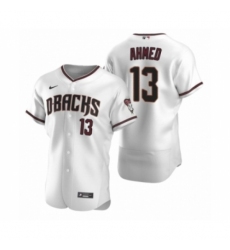Men's Arizona Diamondbacks #13 Nick Ahmed Nike White Crimson Authentic 2020 Home Jersey