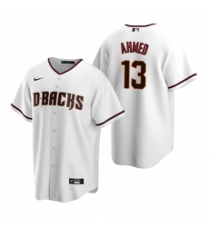 Men's Nike Arizona Diamondbacks #13 Nick Ahmed White Home Stitched Baseball Jersey